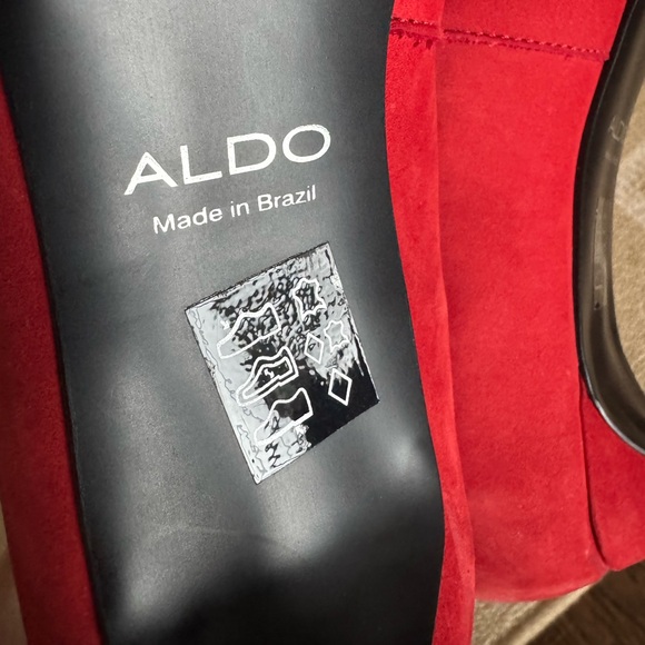 New Aldo Red Suede Pointed Toe Stiletto Pumps Heels Date Night Shoes Party 8 - Picture 12 of 13